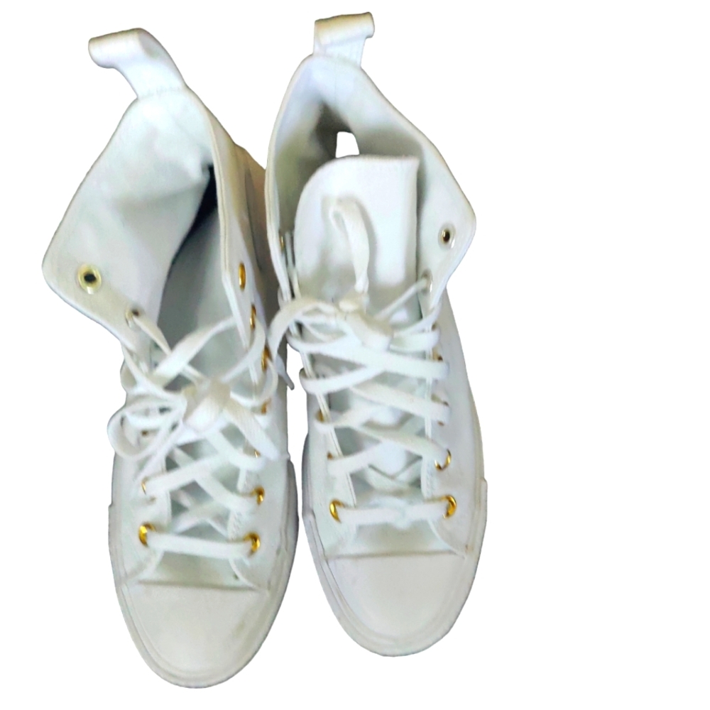 Converse All Star Lift Hi White Platform Canvas Shoes Sz M 7 Women's 9